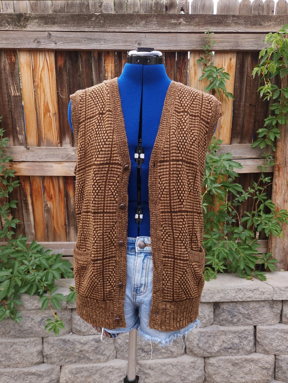 Vintage 70s/80s Bruce Jenner Sports In Motion Brown Knit Sweater Vest Men's
